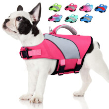 Doglay Dog Life Jacket Colete salva-vidas ajustvel e reflexivo para ces para natao e passeios de barco Colete de segurana para natao de al