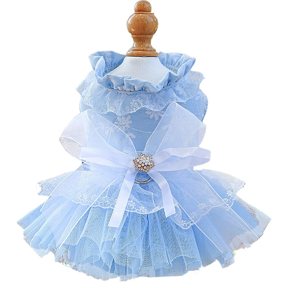 Aniac Daisy Kleines Hundekleid Fr Damen Mit Leinenring, Schleife Und Knoten, Hochzeitskleid Fr Mdchen Und Welpen, Valentinstags-Katzen-Outfit,-image