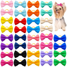 20 stk/10 par ensfarvede Yorkie-hundehvalpehrssljfer med gummibnd Hrtilbehr Sljfe Kledyrspleje Sdt kledyr lille hrsljfe (ensfarvet)