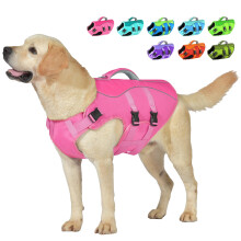 Petglad Hundeschwimmweste, reflektierendes Hundegeschirr, Schwimmweste mit Rettungsgriff zum Schwimmen, Bootfahren, verstellbare Schwimmweste mit