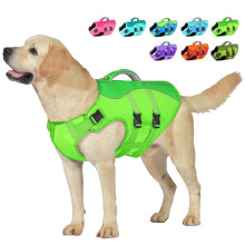 Petglad Hunde-Schwimmweste, reflektierendes Hundegeschirr, Schwimmweste mit Rettungsgriff zum Schwimmen, Bootfahren, verstellbare Schwimmweste mit ho