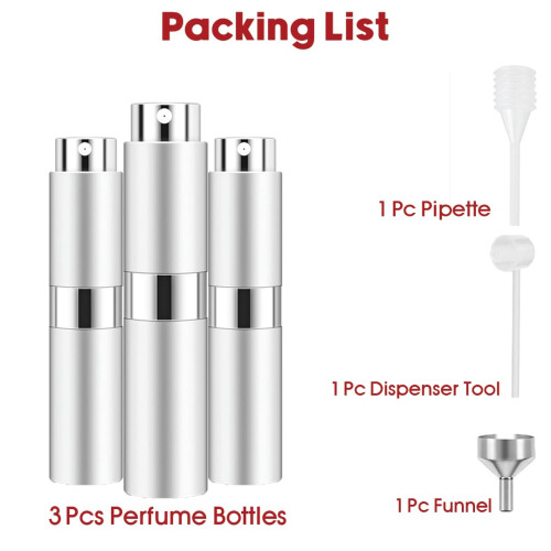 RUZAR 8ml Perfume Atomizer 3 pcs Perfume Travel Refillable Bottle  Empty Cologne Travel Bottle  Atomizer Sprayer For Perfume 1
