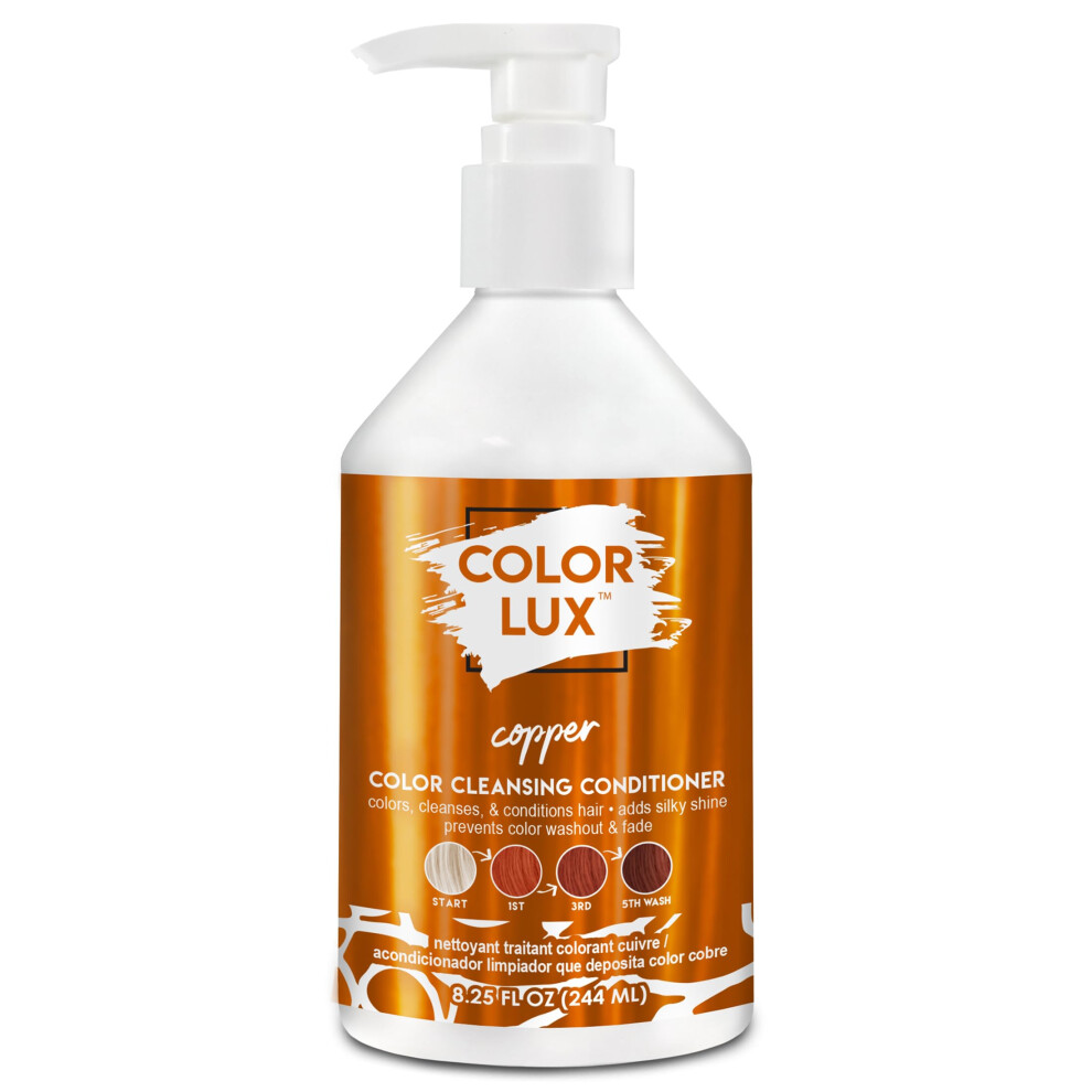Color Lux Color Cleansing Conditioner Copper 3-In-1 Color Depositing Formula Vegan Sulfate-Free Paraben-Free 8.25 Oz