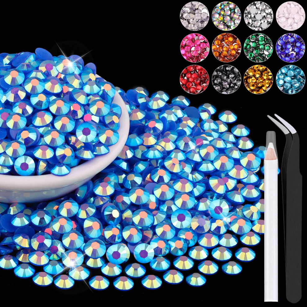 Belleboost 1500Pcs 6Mm Resin Jelly Rhinestones In Bulk (Dark Blue Ab) Bedazzling Flatback Crystals Rhinestones For Crafting Diy Nail Decoration Gems Diomand Ch