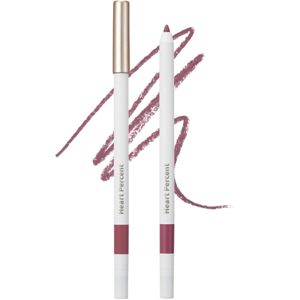 Heart Percent Dote On Mood Lip Pencil Slim Defines And Fills Creamy Lip Liner Retractable Lipstick Pencil With Built-In Sharpener M1. Mauvish Mood