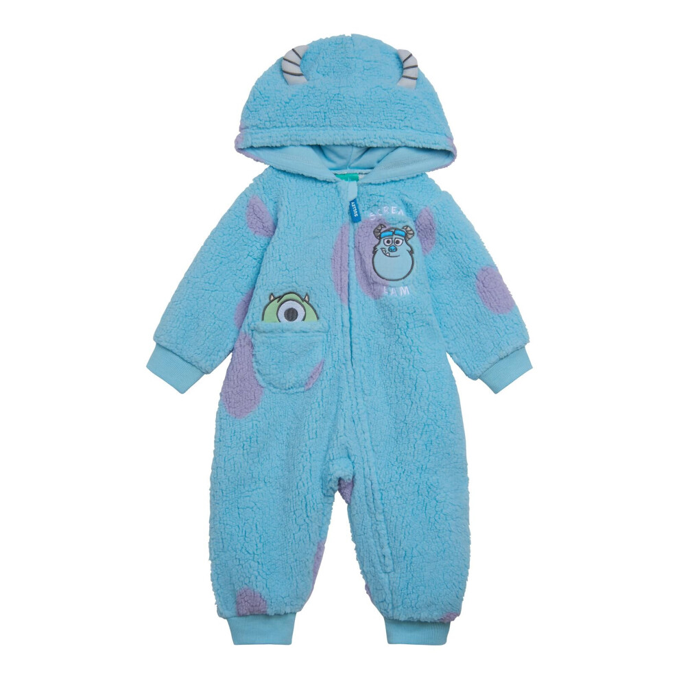 Disney Monsters Inc. Mike Sully Niemowle Chlopcy Przytulny Sherpa Zip Up Kombinezon Cosplay Niebieski/Sulley 18 Miesiecy-image