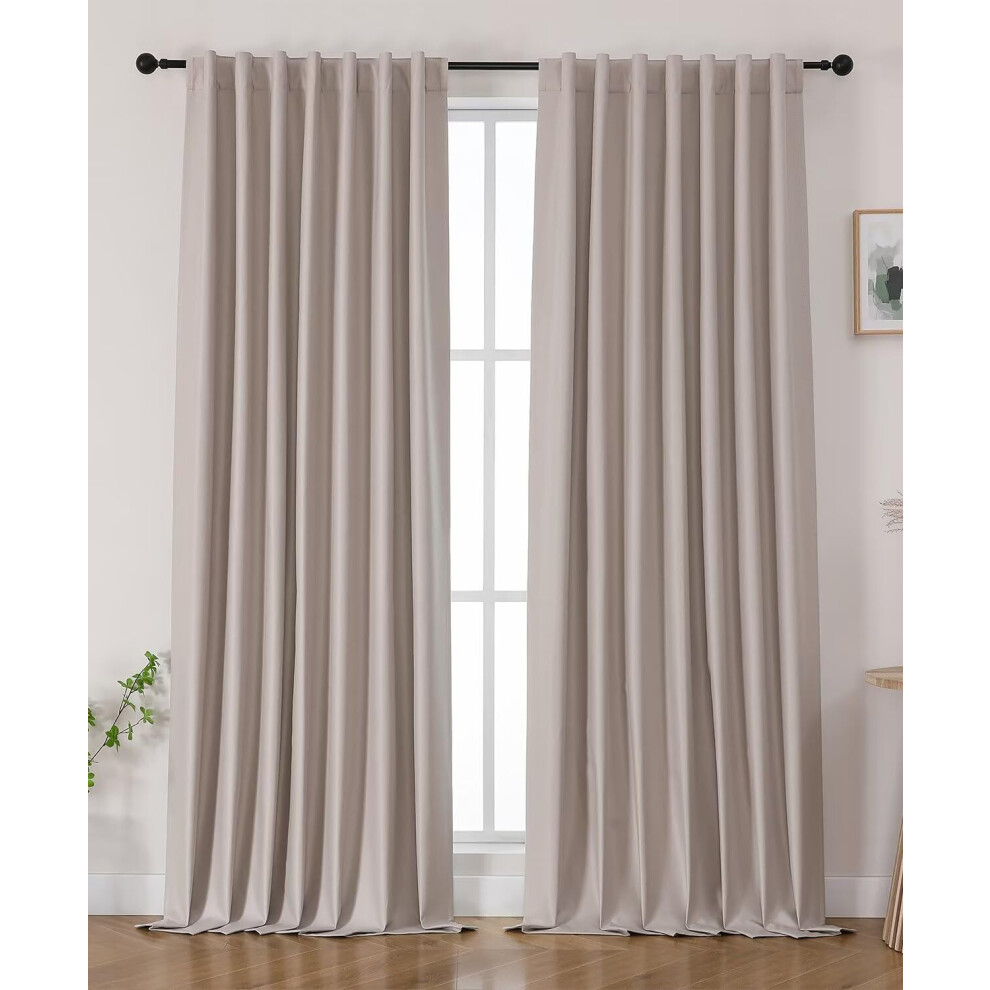 Joydeco Linen Blackout Curtains for Bedroom 108 Inches Long Back Tab/Rod Pocket Heavy Duty Living Room Drapes Thermal Insulated Noise Reduce Cancellin-image-OPC-PHFMKJV-NEW