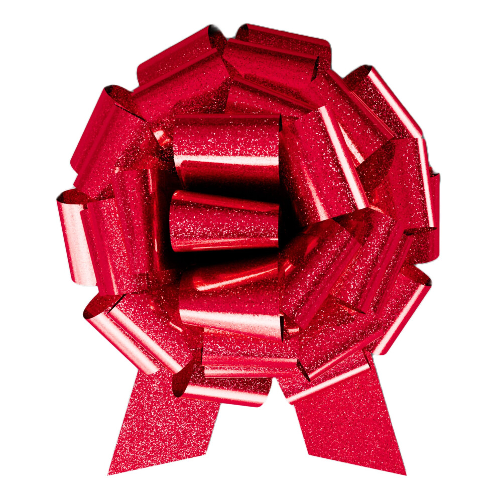 Instabows 12-Calowa Kokarda Z Czerwonym Brokatem - Odporna Na Warunki Atmosferyczne Kokarda Prezentowa Do Samochodw Rowery I Duze Prezenty - Lat-image