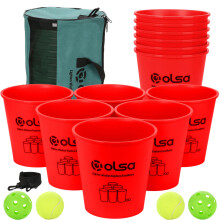Olsa Giant Pong Yard Games, Yard Pong Outdoor Games for Adults and Family, Toss Backyard Lawn Games with 12 Buckets, Balls, Strength Carrying Bag for