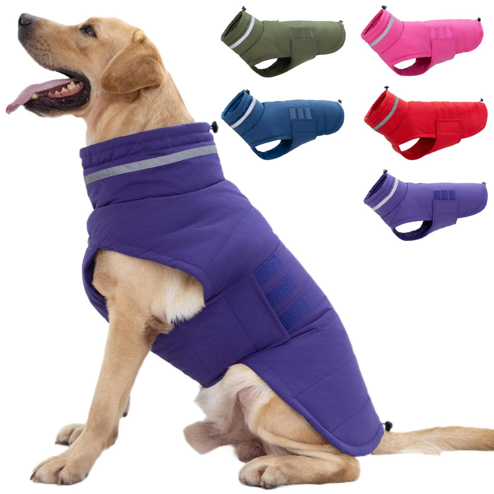 Mklhgty Chien Moing - Veste D'hiver Impermable Et Au Vent Pour Les Petits Grands Chiens En Col Roul Rflchissant Avec Des Tailles Rglables-image
