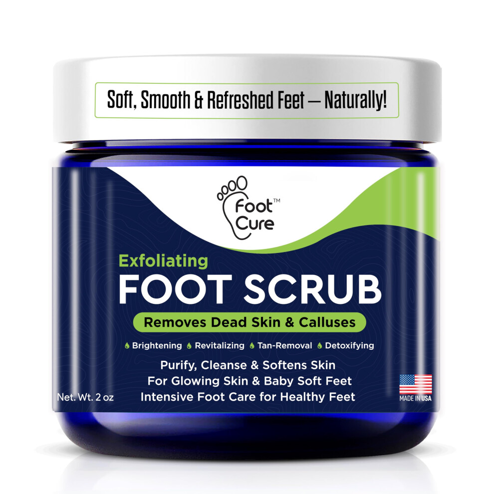 Foot Cure Exfoliating Foot Scrub With Pumice Stone Powder - Gentle Moisturizing Foot Scrub For Dry Skin - Cracked Heel Repair For Smooth Soft Feet - Pedicure F