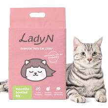 Lady N Granulaire Tofu Kattenbakvulling Mini-Pellet Compatibel met automatische zelfreinigende kattenbak Premium klonterend Ultra-absorberend nat