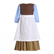 Ruikajia Askepot Rag Dress - Brun bondekjole med hvidt forkl?de til piger 6 ?r