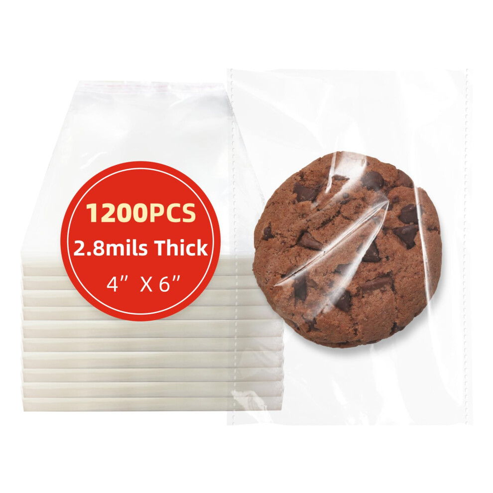 Dtmasao 4X6 Pouces 1200 Pcs Sacs Auto-Scellant Sacs De Cellophane Sacs Biscuits Transparents Sac De Cellophane Refermable Pour Les Cadeaux D'em-image