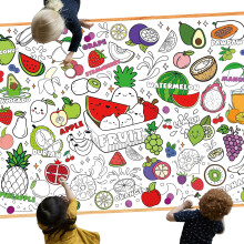 Leezead frugtfarve plakat 43,3 x 31,5 tommer stor frugtfarve dug plakat Kunsth?ndv?rk til klassev?relset V?gdekoration Familieaktiviteter F?dsels