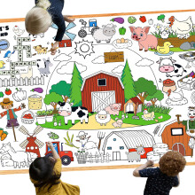 Leezead Farm Animal Party K?mpe Farvel?gningsplakat 43,3X 31,5 Tommer Farm Farvel?gning Dug Farm K?mpe Farvel?gningsplakat Kunsth?ndv?rk til klas
