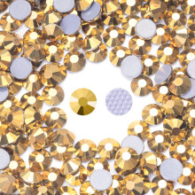 Meibite Hotfix Strass Bulk, 3000PCS Gouden Hot Fix Strass voor Kleding DIY Decoratie, Goud, SS6, 1.9-2.1mm
