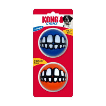 KONG Grinz by Rogz Variëteitspakketten - Duurzame Stuiterbollen met Grinz Tanden (Groot 2-Pack)
