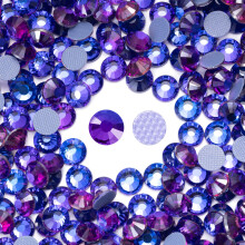 Meibite Hotfix Rhinestones Bulk, 3000PCS Paarse Velvet Hot Fix Rhinestones voor Kleding DIY Decoratie, SS10, 2.7-2.9mm