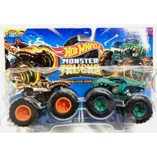 Hot Wheels Monster Trucks Demolition Doubles 1:64 Tiger Shark da 2 pacchetti da 2 pacchetti Vs Mega Wrex