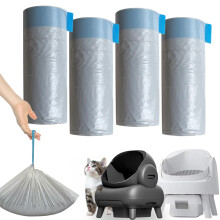 Katzenstreubeutel mit 80 Stck, kompatibel mit NeakasaM1 und Petpivot Autoscooper 11, oben offen, selbstreinigende Katzentoilette, 4 Rollen, Beutel m
