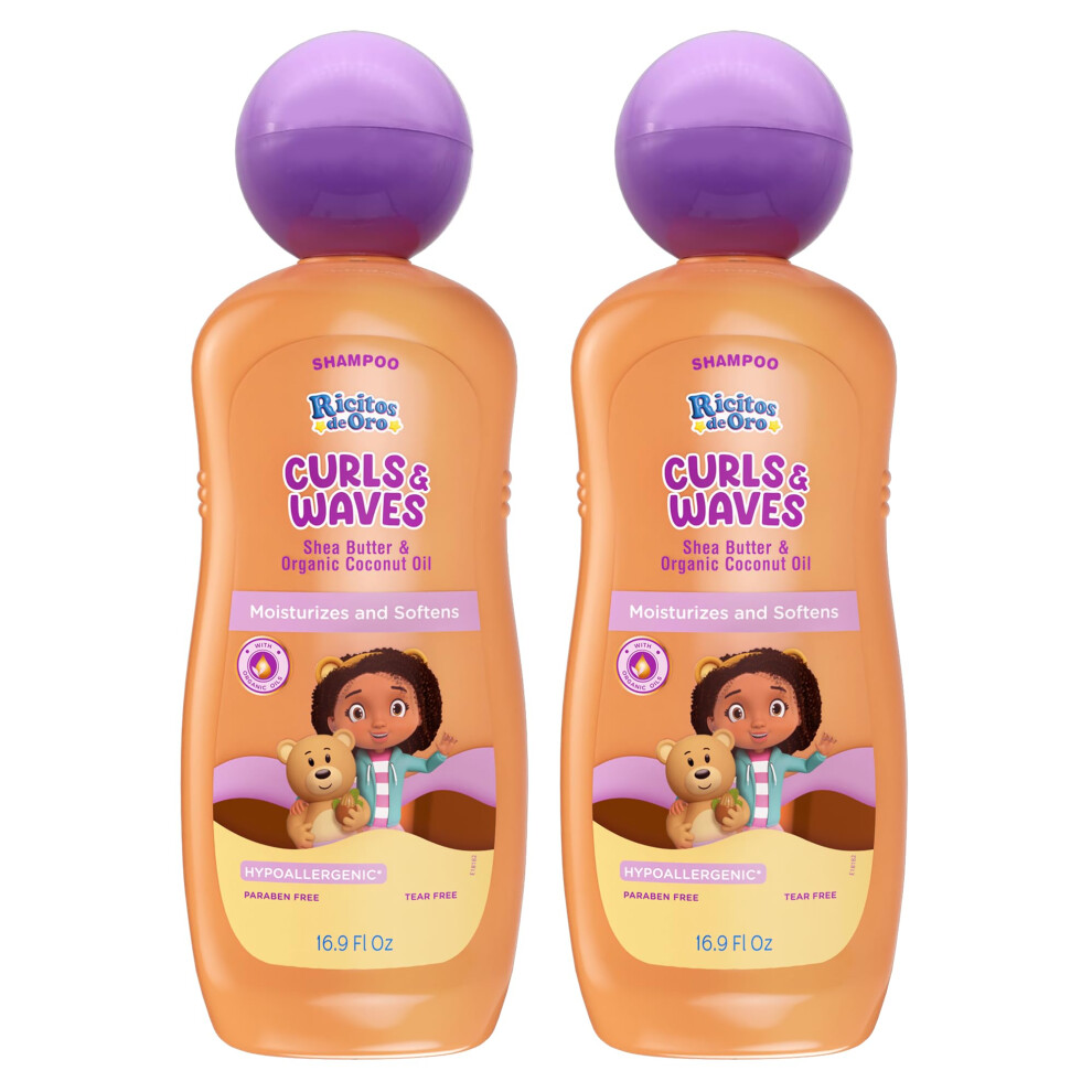 Ricitos De Oro Curls & Waves Shampoo: Defines & Highlights Natural Curls, Moisturizes & Smoothes, Frizz Control, Deep Cleanses Scalp, Baby Shampoo, Id