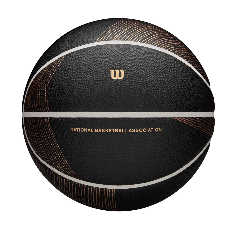 Photos - Basketball Hoop Wilson NBA Champagne Series Basketball - Black/Brown Size 7-29.5"""" B0DF91G64T