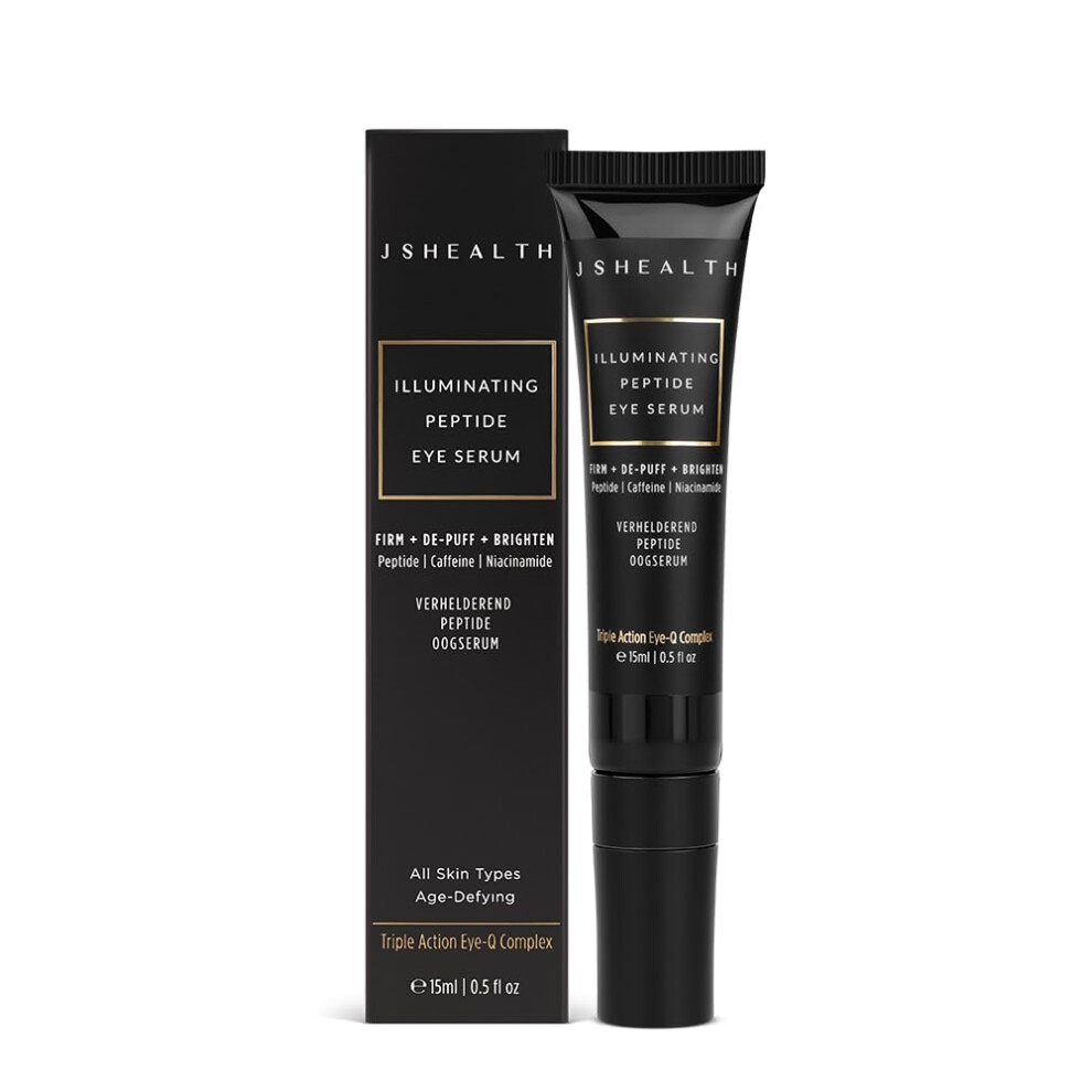 Jshealth Dark Illuminating Peptide Eye Serum - Under Eye Brightener Serum With Peptides Caffeine & Niacinamide - For Circles Bags & Wrinkles