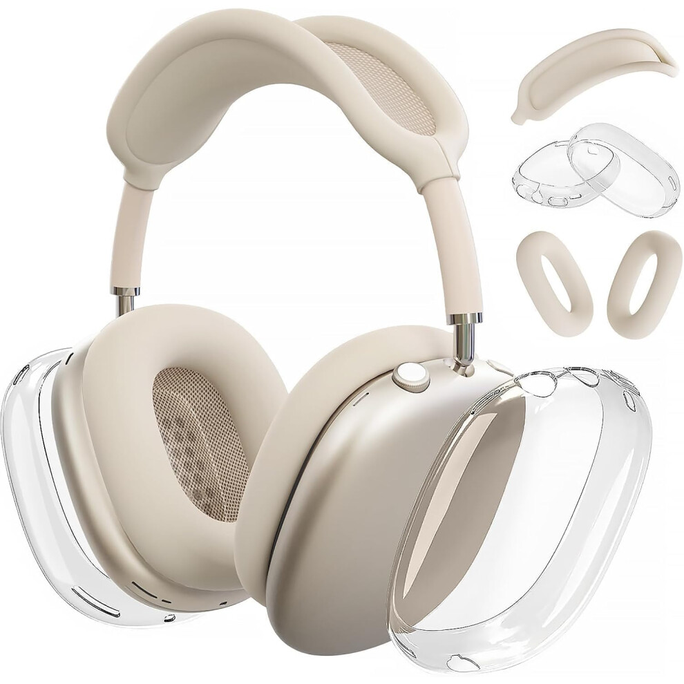 (A4-Starlight) Woyinger Silicone Case For Airpods Max (2024/2020),Clear Soft Tpu Ear Cups Cover,Ear Pad Cover,Headband Cover For Airpods Max(Usb-C/Lig 749691446796