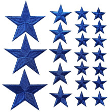 Zlettery 30 Stck blaue Sterne zum Aufbgeln, 3 Gren, sterngestickte Aufnher fr Kleidung, Jacken, Hte, Ruckscke, Jeans