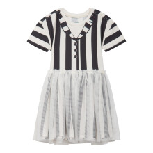 BEETLEJUICE Sm?b?rnspiger Drop Shoulder Cosplay Tylkjole Sort/Hvid Striber 3T