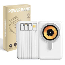 (White) Magnetic Wireless Power Bank 10000mAh Magnetic wireless charging Powerbank Fast Chargrs Phone External Battery Accessories Charging Mobile Charger