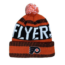 Outerstuff NHL Kids Youth 8-20 One Size Team Farve Primr Logo Sports Tech Strik Cold Weather Hockey Pom Beanie Hat - Philadelphia Flyers - Orang