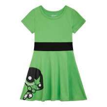 The Powerpuff Girls Buttercup Criana Meninas Cosplay Vestido Verde 3T