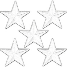 Iron On Star Patches Brodeeratut Patch Applikaatio Koristeet vaatteet Takit Reput ja koristeet (valkoinen 2"""")