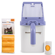 Neater Pets Neater Scooper XL Katzenstreuschaufel, 60 Nachfllbeutel extra groes Fassungsvermgen, sauberer Katzenstreuschaufel mit Tasche fr gro