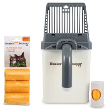 Neater Pets Neater Scooper XL Katzenstreuschaufel, 60 Nachfllbeutel extra groes Fassungsvermgen, sauberer Katzenstreuschaufel mit Tasche fr gro