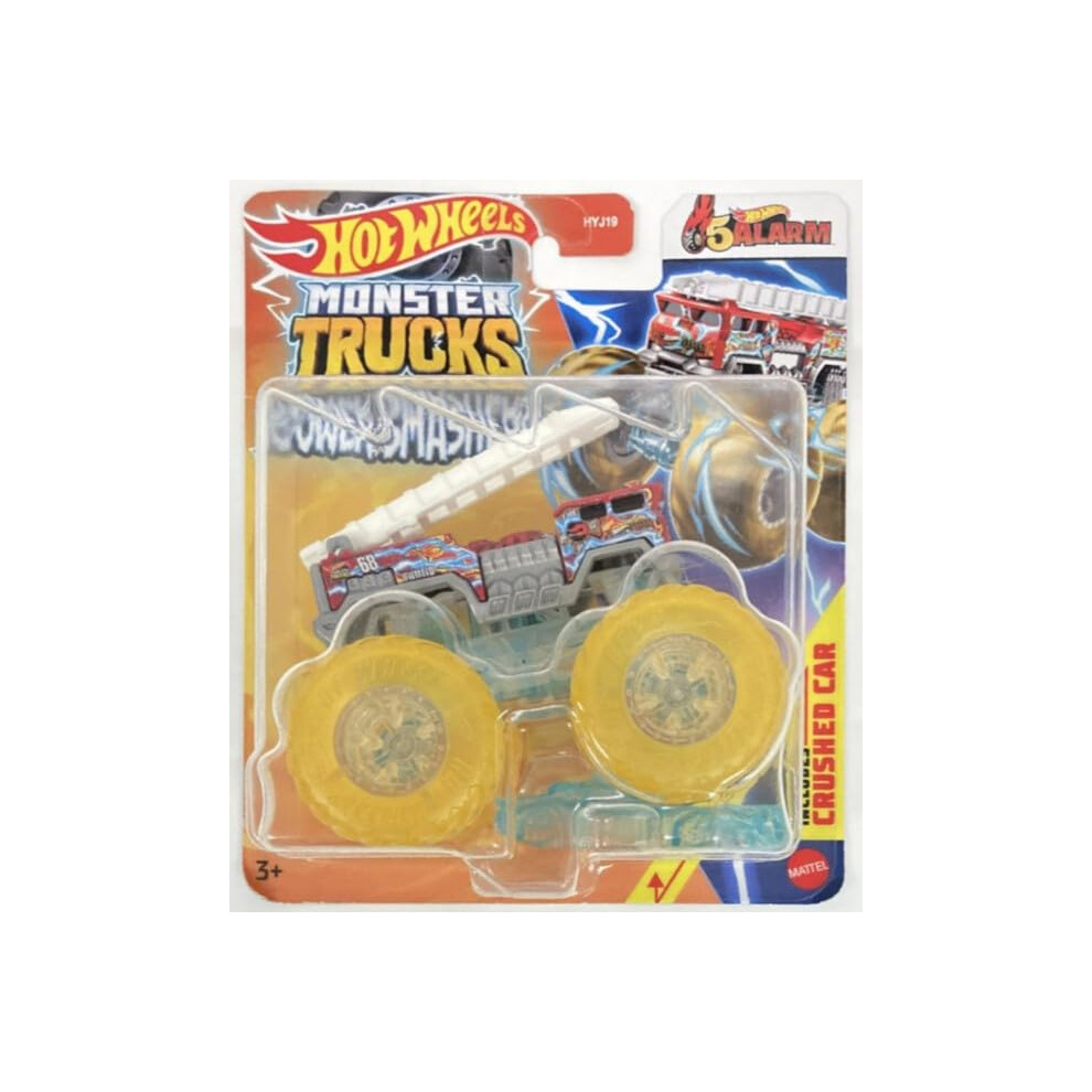 Hot Wheels Monster Trucks New For 2024 1:64 Scale Power Smashers (5 Alarm)