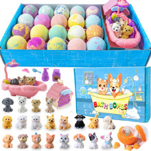 Badebomben fr Kinder mit berraschung im Inneren, fr Mdchen, Jungen, Kleinkinder, 20er-Pack, Bio-Badebomben fr Kinder mit berraschung im Inn