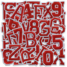Buchstaben- und Zahlen-Aufnher zum Aufbgeln, A-Z, Alphabet und Zahlen 09, Stickerei-Applikation, Aufnher, DIY, dekorative Hitzepresse-Aufnher f