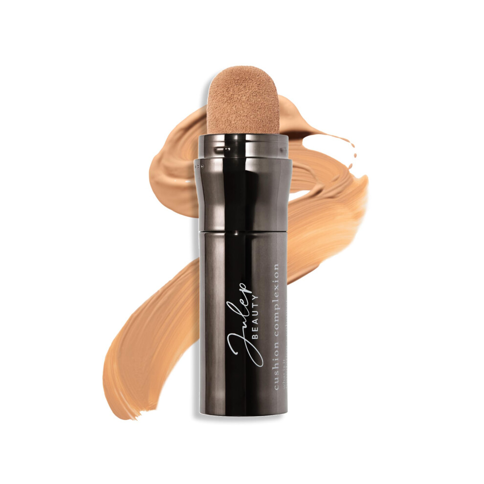 Julep Cushion Complexion Medium Coverage Foundation - Cashew | Covers Brightens & Evens Skin Tone | On-The-Go Cushion Applicator | Hyaluronic Acid V