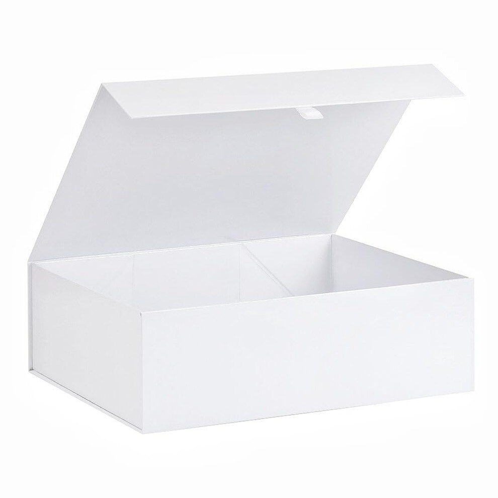 Plinjoy Bardzo Duze Biale Pudelko Upominkowe 16,5 X 14 X 5,5 Cala Pudelka Upominkowe Na Prezenty Z Pokrywka Zamkniecie Magnetyczne Skladane Pudel-image