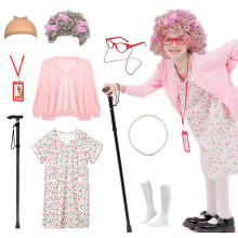 Aimeiar 100 dias de escola fantasia para meninas 100 dia de escola fantasia de velha senhora para crianas meninas halloween vov fantasiar roup
