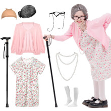 Aimeiar 100 dias de escola fantasia para meninas 100 dia de escola fantasia de velha senhora para crianas meninas halloween vov fantasiar roup