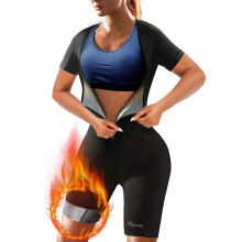 CEPORASK Sauna-Anzug fr Damen, Gewichtsverlust, Ganzkrper-Workout, Schwitzweste, Taillentrainer, Suana-Suite, Hemd, Fitnessstudio, Schlankheits-Sha