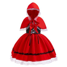 Elegante Daisy Little Red Riding Hood Fancy Dress Up Costume Set com capa para crianas meninas tamanho 4T a 5T