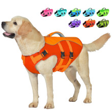 Petglad Hunde-Schwimmweste, reflektierendes Hundegeschirr, Schwimmweste mit Rettungsgriff zum Schwimmen, Bootfahren, verstellbare Schwimmweste mit ho