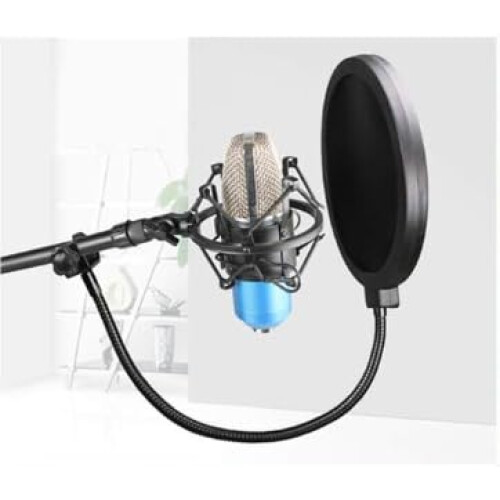 HORNO Professional Microphone Filter Screen-Mic Pop Blocker Mask Shield Screen with Flexible Gooseneck Mount 2