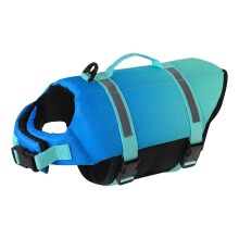 Colete salva-vidas para ces Doglay Colete salva-vidas para ces para natao em barcos Colete salva-vidas ajustvel para filhotes com listras re