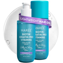 MAREE Haarl fr krauses und strapaziertes Haar mit Vitaminen AE B5, 2er-Pack  Anti-Frizz-Control-S?rum fr lockige Frauen und Mnner  Aceite d